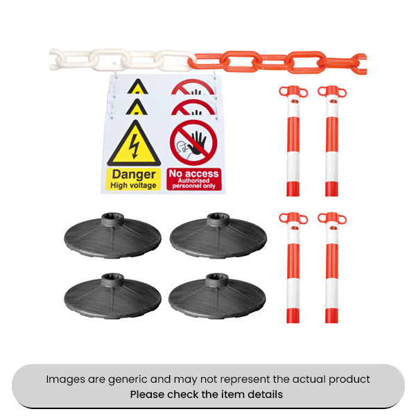 EV Posts Safety Chain & Sign Bundle Pack Qty 1