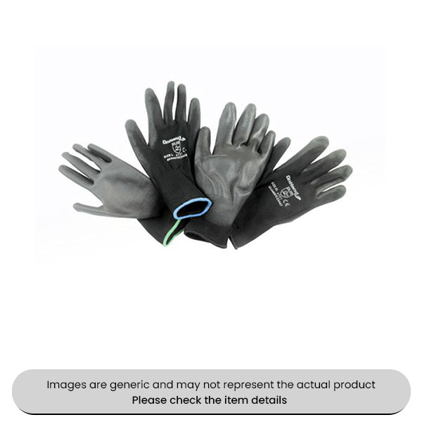 PU Coated Gloves Medium, Large, X Large, XX Large Size Pack Qty 8