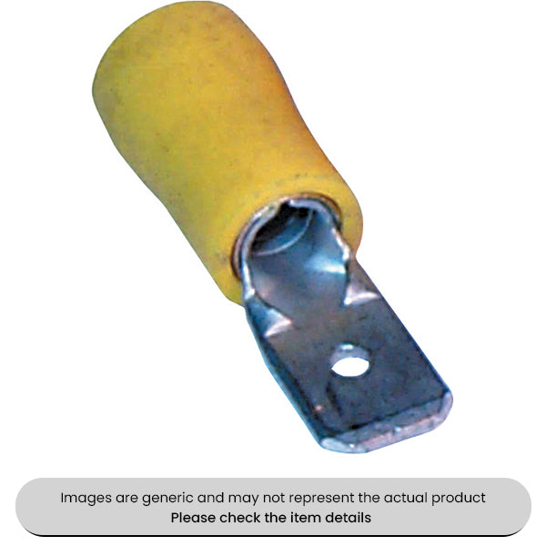 Male Yellow Blade Terminals & Connectors 6.3MM Pack of 50