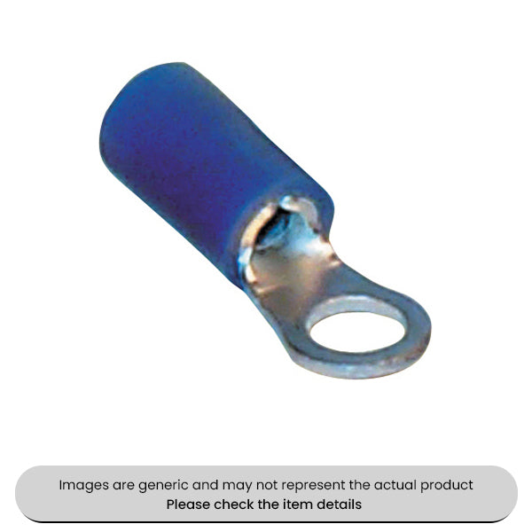 Blue Ring Terminals & Connectors 3.7MM Pack Qty 100