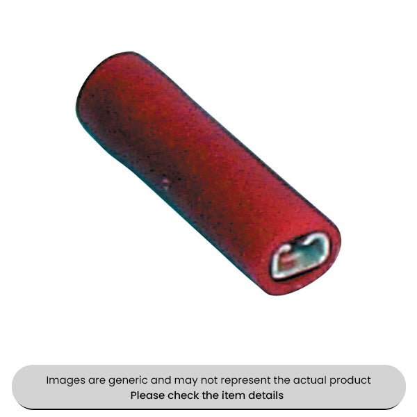 Female Red Spade Terminals & Connectors 2.8mm Fully Insulated Pack Qty 100