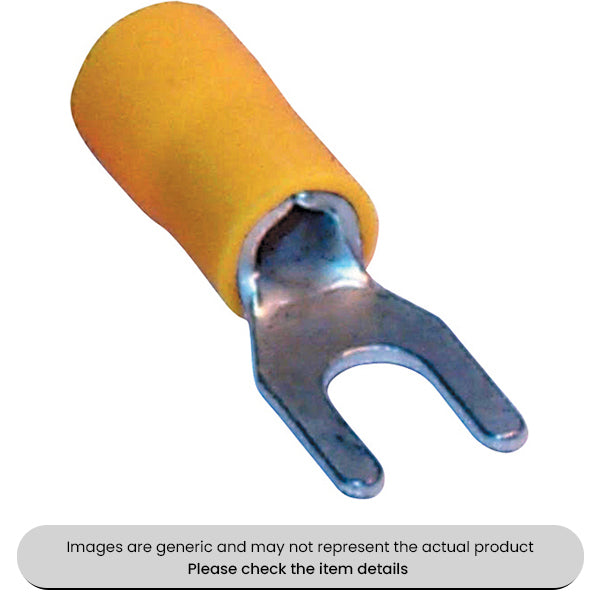 Yellow Fork Terminals & Connectors 4MM Pack of 50