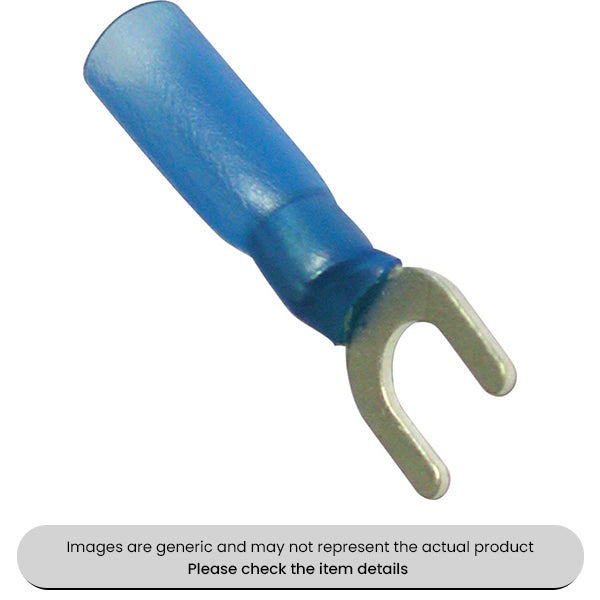 Blue Heat Shrink Terminals Adhesive Lined 5MM Fork Terminal Pack Qty 25