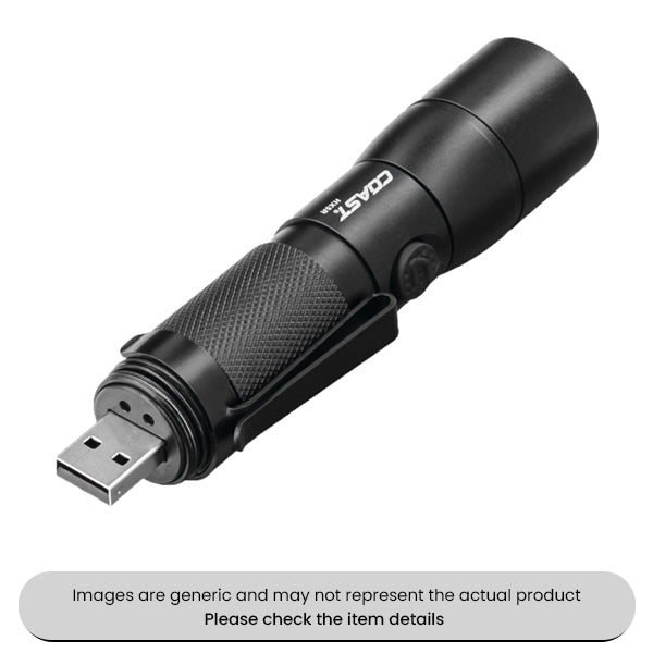 Pure Beam Focusing Rechargeable LED Torch USB Charging Cable Pack Qty 1