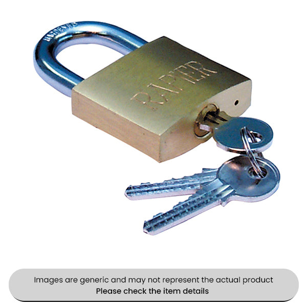 Hardened Shackle Padlocks Brass Body 50MM With 3 Keys Pack Qty 1