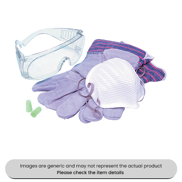 Workshop Safety Glove, Work Gloves, Ear Plugs, Respiratory Mask Pack Qty 1