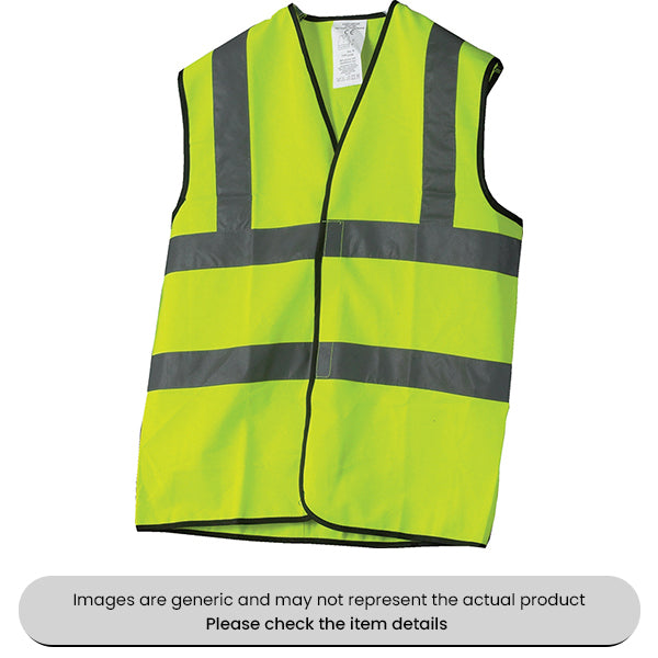 Yellow XXL Reflective Waist Coat 2 Bands & 2 Braces Pack Qty 1