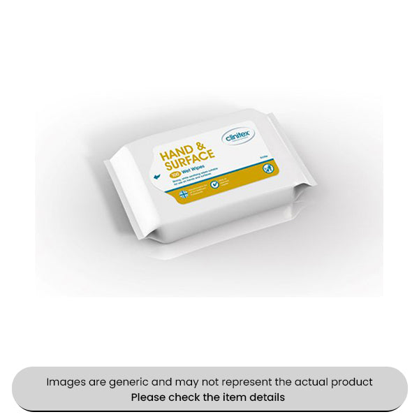 White Antibacterial Hand and Surface Wet Wipes Pack Qty 100