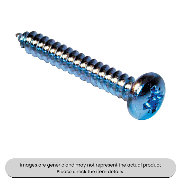 Zinc Plated Self Tapping Screws PZD Pan Head DIN 7981, 6X5/8" Pack Qty 200