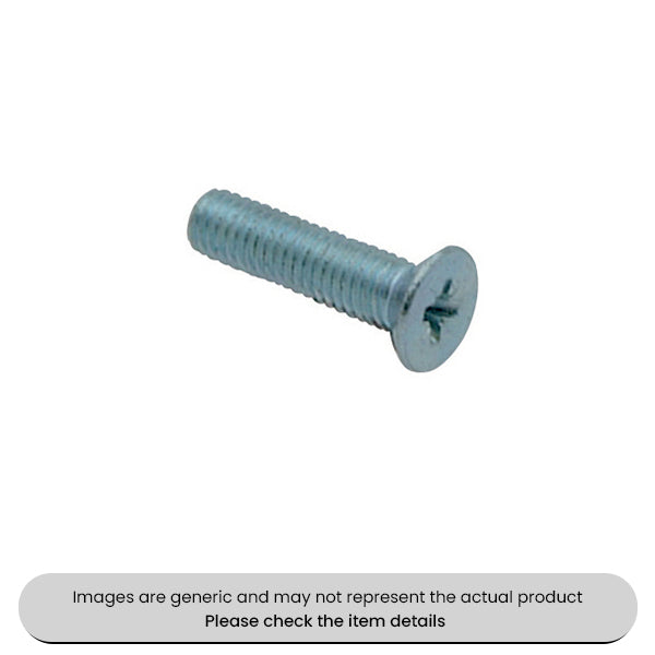 Zinc Plated Body Screws Countersunk Head M6X25 Pack Qty 200