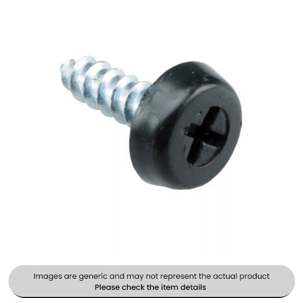 Zinc Plated No. Plate Fixings Black Plastic Headed Screws 3/4" Pack Qty 100