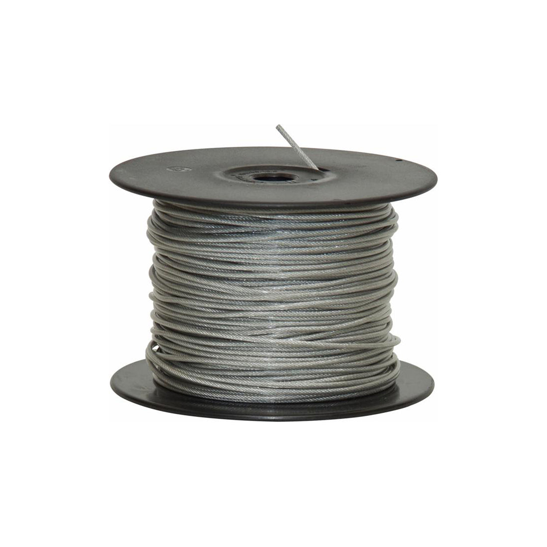 Poly?Coated Wire with Ferrules - 1.5mm Steel Wire, PVC Sleeve Ø2.5mm, 100m Roll Qty 1 Coil