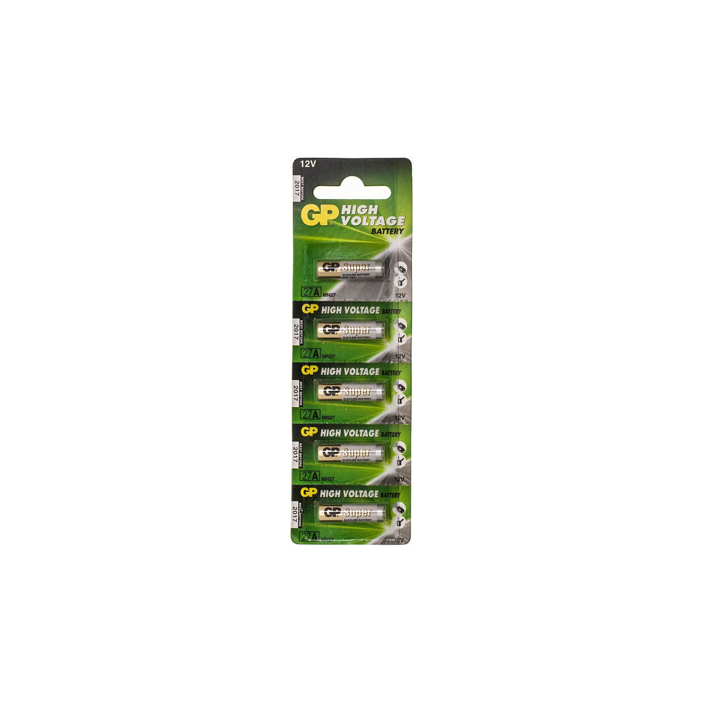 GP High Voltage Alkaline Battery - Size 27A, 12V (EL812), Used in Alarms (Autoblock, Gelhard) Pack of 10