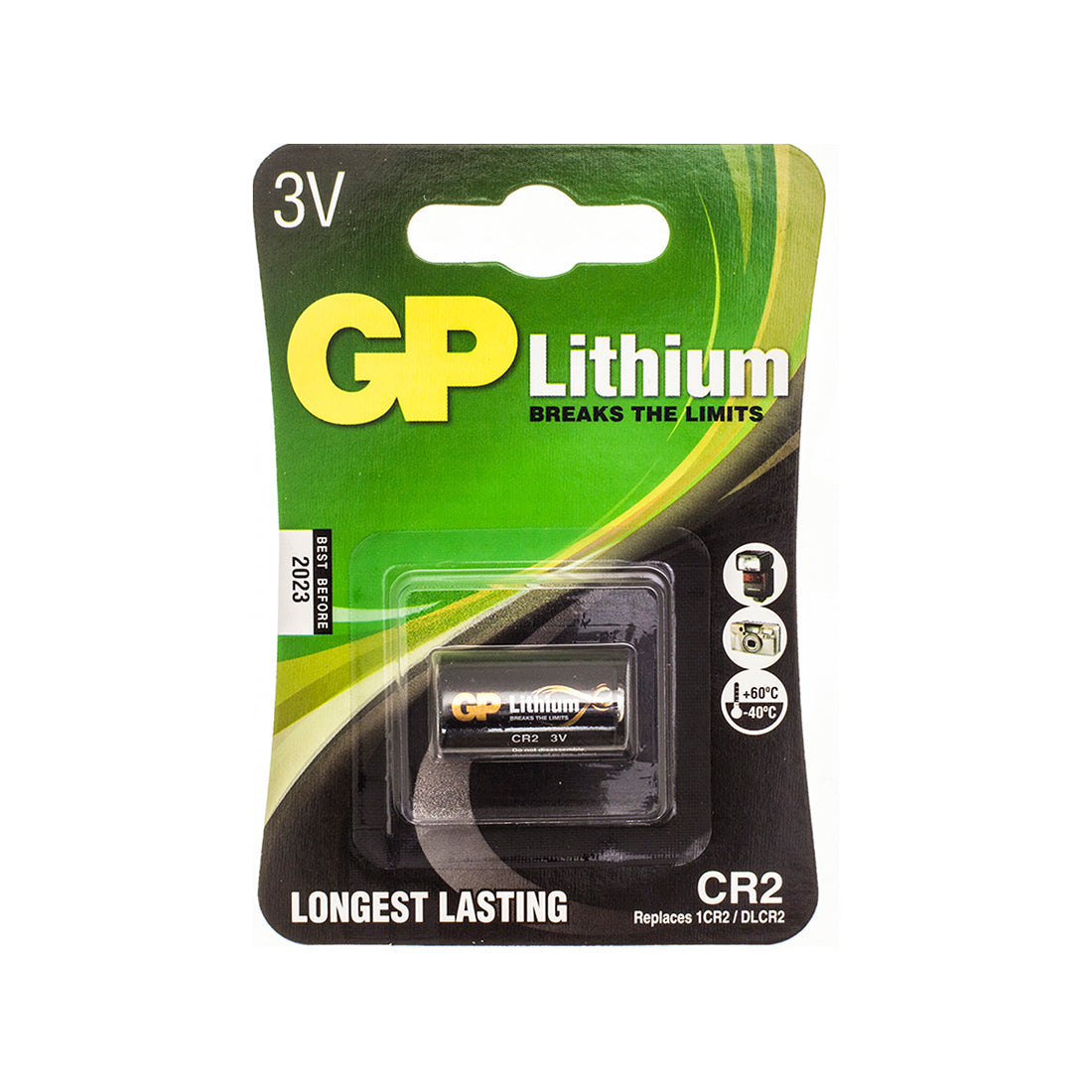 GP Lithium Battery - CR2, 3V (DLCR2, EL1CR2), For Digital Cameras Pack of 10