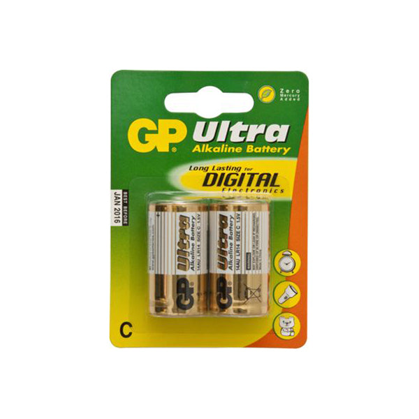 GP Alkaline Battery - Size C (14A), 1.5V (MN1400, LR14) Box of 10 x 2