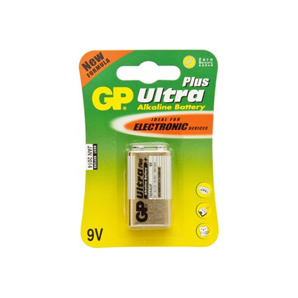 GP Alkaline Battery - 9V (1604A/PP3), 9V (PP3, MN1604, 6LF22, 6LR61) Box of 10 x 1