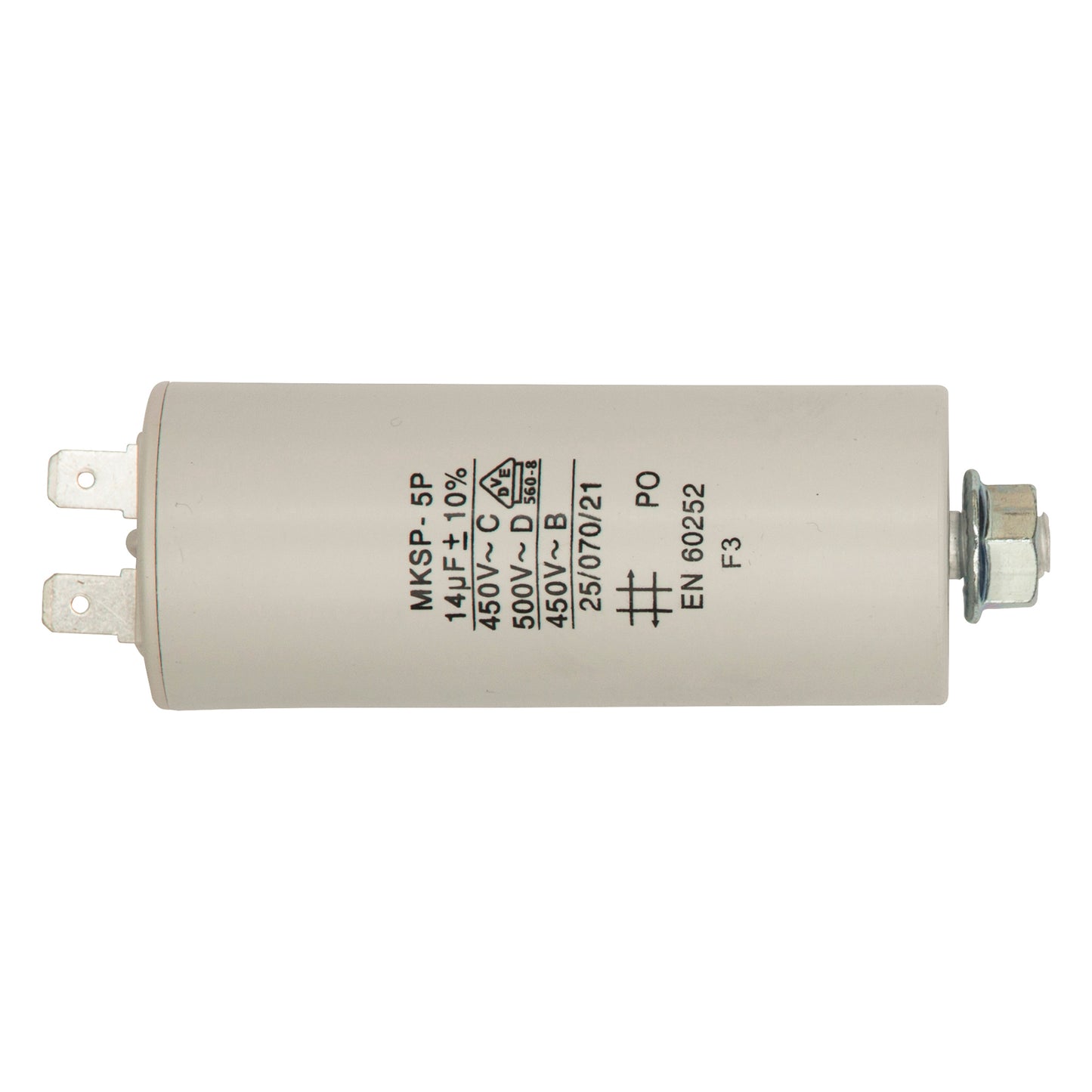 Motor Capacitor - 30µF, Spade Connector, Ø45 x L83mm, EN60252?1 VDE Approved, RoHS Qty 1