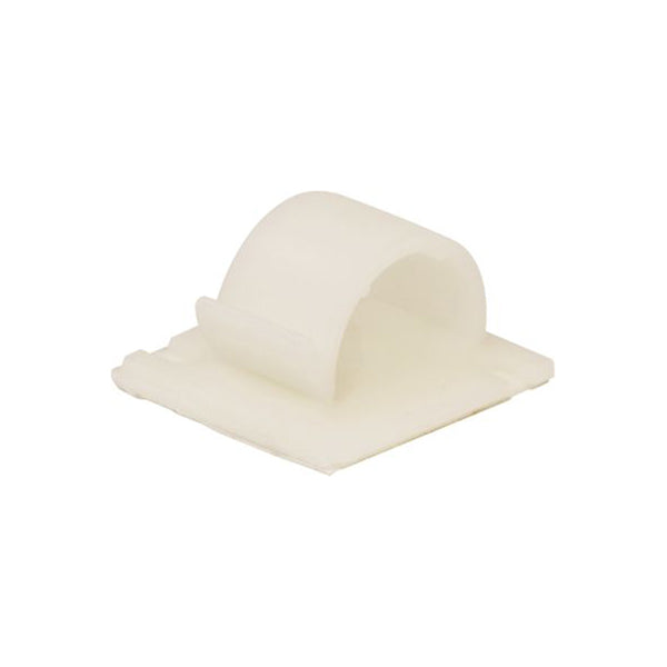 Adhesive Chassis Clip Large - For Diameter up to 14mm, White Pack of 50