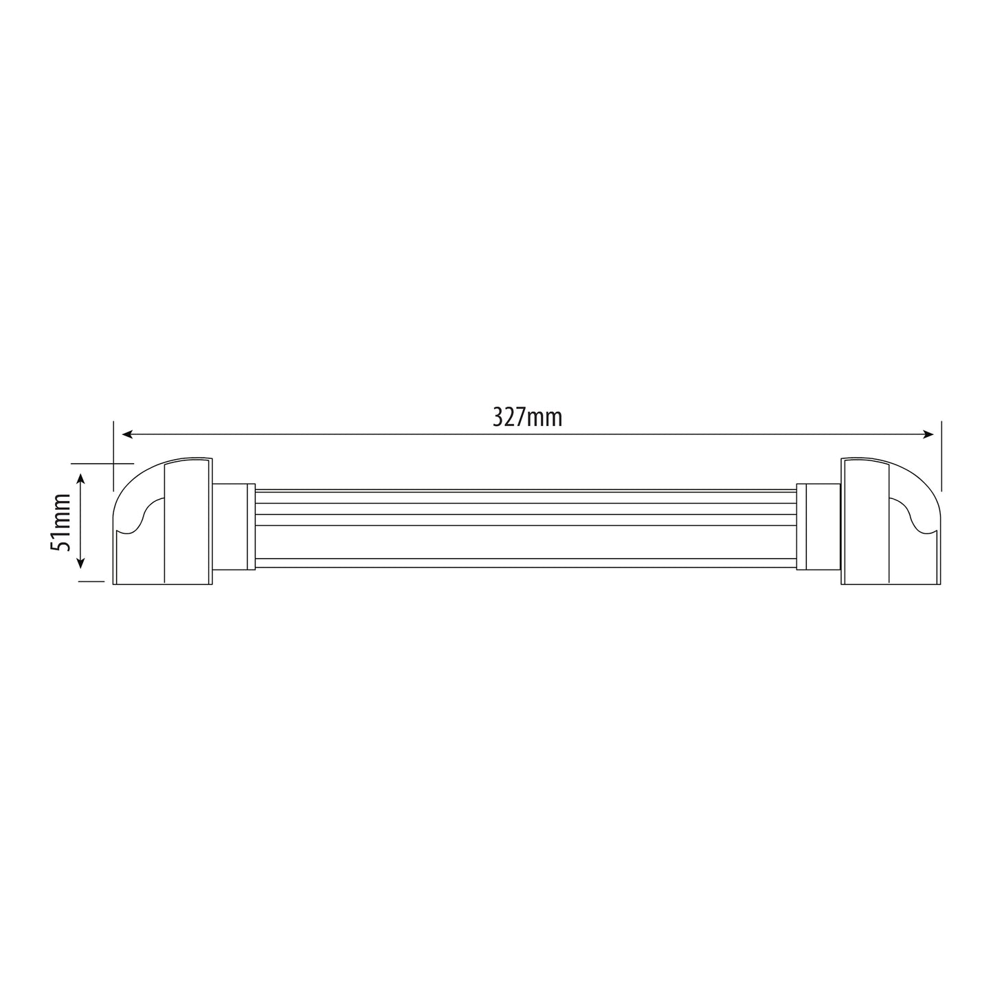 LED Swivel Lamp - 327mm, 600Lm, 12?24V, Aluminium Housing, Acrylic Lens, Stainless Fixings, 180° Swivel Qty 1