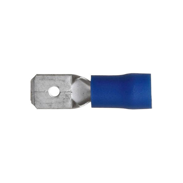 Blue Fully Insulated Male Terminals 6.3mm Cable 1.5-2.5 square mm Pack of 1,000