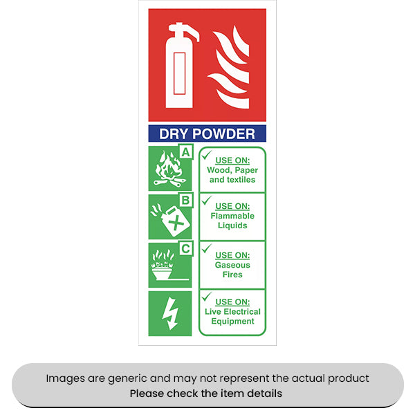 Blue Extinguisher Self-Adhesive 250X100MM Pack Qty 1