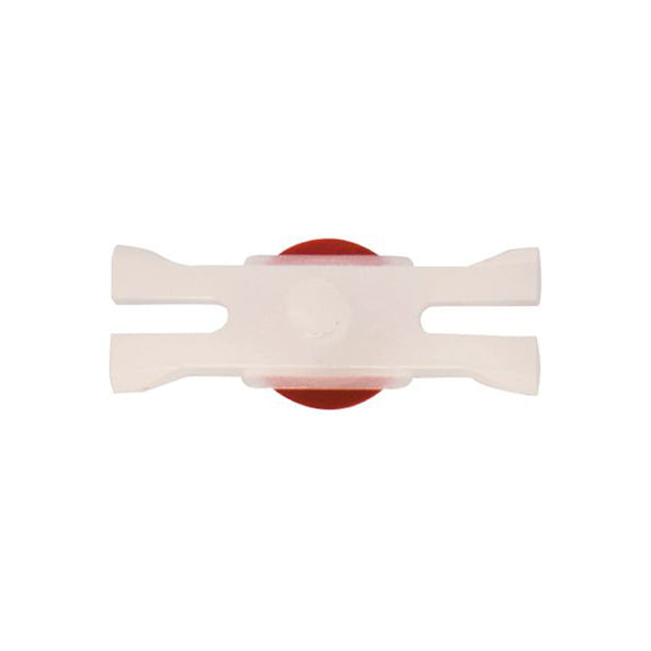 Moulding Clip - 18 x 6 x 5mm, Hole Ø4, White/Red Washer, Fits VW Pack of 50