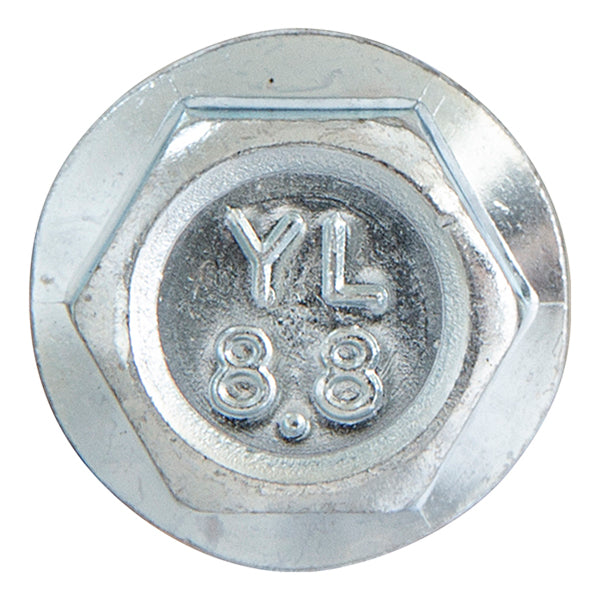Flanged Serrated Bolt M8 x 40 Zinc Plated Steel DIN 6921 Grade 8.8 Pack of 50