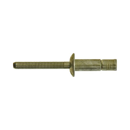 Monobolt Rivets - Zinc Plated Carbon Steel, 6.4 x 32mm (1/4" x 1 1/4"), Ø12.9mm Flange, Protruding Head Pack of 100