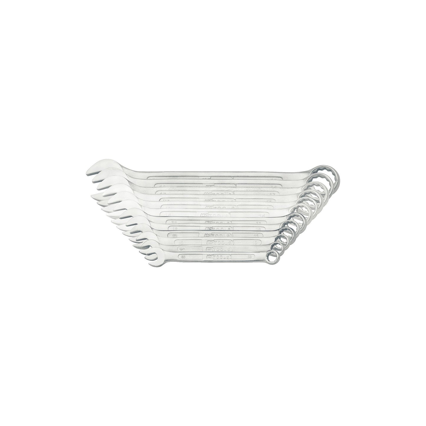 KS Combination Spanner Set - 12 Piece, Sizes 6–22mm, Chrome Vanadium, Satin Finish, Supplied in Plastic Holder Qty 1 Set