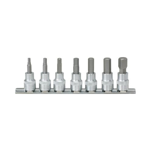 KS Tools 3/8" Hex Bit Socket Set 7?Piece (4–12mm) Chrome Plated Matt Finish Qty 1 Set