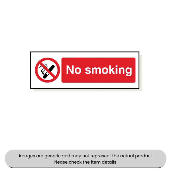 No Smoking Foamex 120X360MM Pack Qty 1