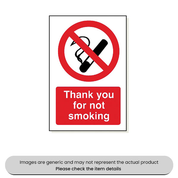 Thank You For Not Smoking Adhesive 240X360MM Pack Qty 1