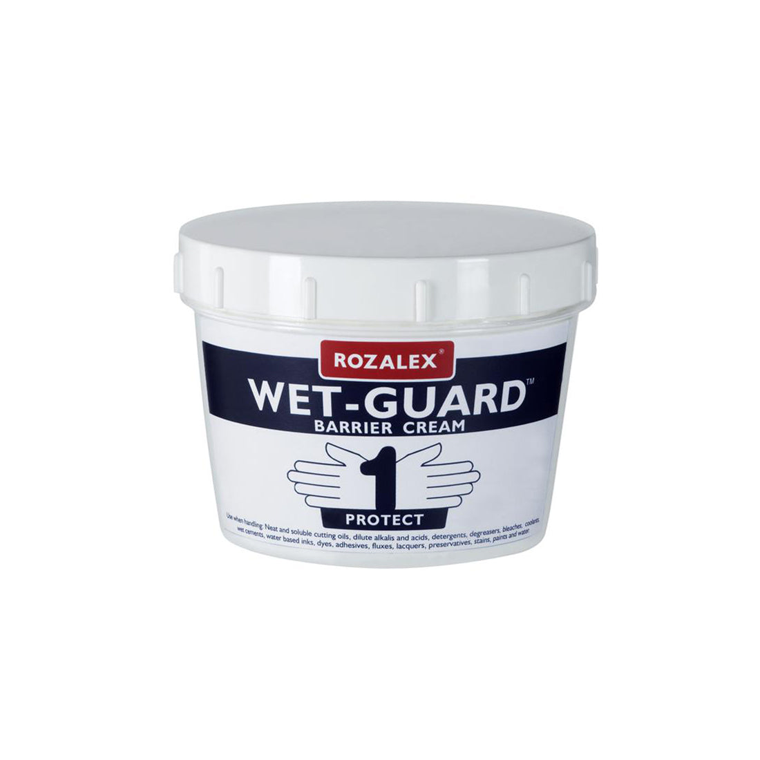 ROZALEX ‘Wet?Guard’ Barrier Cream - 450ml Tub, Water Repellent, Suitable for Wet Work & Use Under Gloves Qty 1