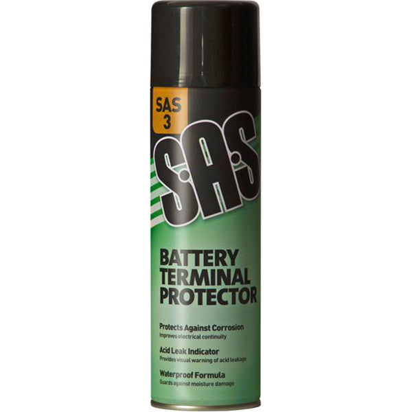 SAS Battery Terminal Protector - 500ml Aerosol, Corrosion Protection, Improves Continuity, Leak Indicator Pack of 6
