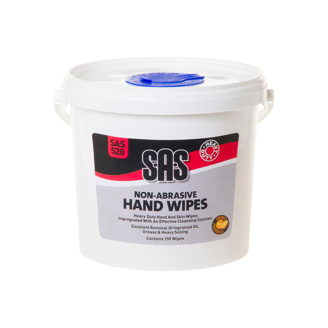SAS Non?Abrasive Hand Wipes Tub of 150 Heavy Duty Wipes Orange Fragrance Qty 1