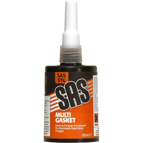 SAS Multi Gasket - 50ml Accordion Bottle, Anaerobic Formula, Temp Range –55°C to +150°C, Water/Oil Resistant, Silicone Free Qty 1