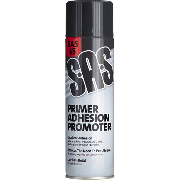 SAS Primer Adhesion Promoter - 500ml Aerosol, Clear, For Plastics, Metals, Wood, Quick Drying Qty 1