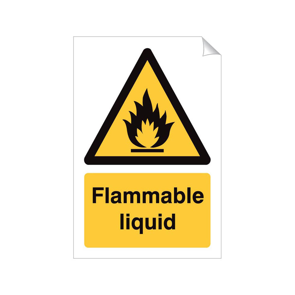 Flammable Liquid Safety Sticker 240x360mm Self-Adhesive Vinyl Qty 1