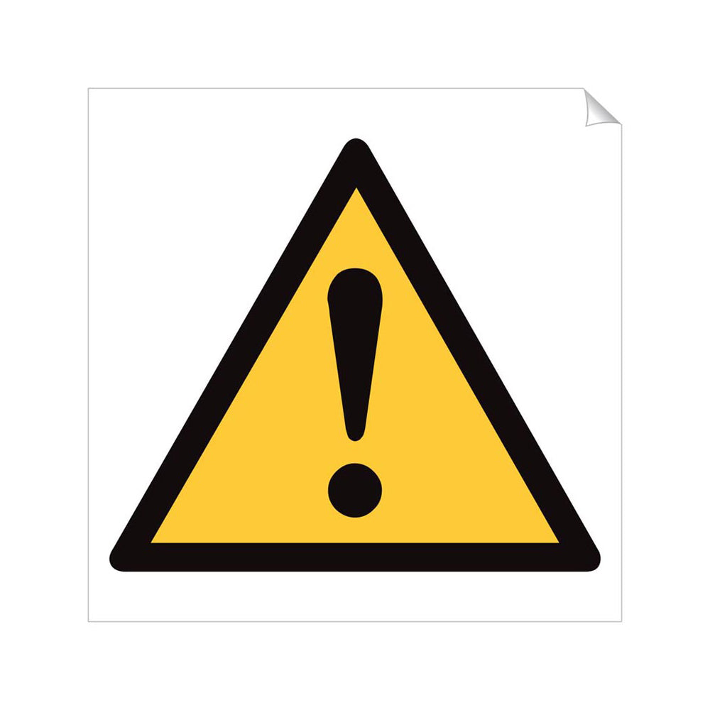 Warning Triangle Safety Sticker 360x350mm Self-Adhesive Vinyl Qty 1