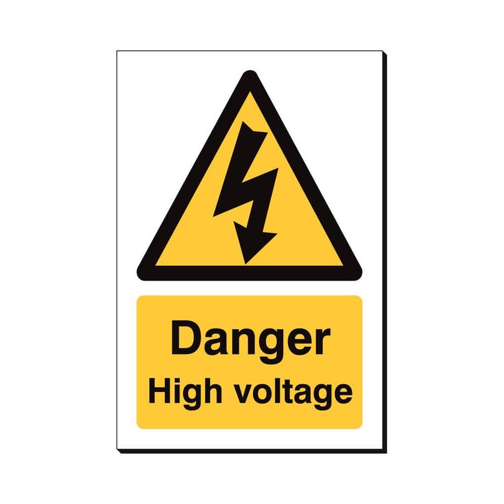 Danger High Voltage Safety Sign 240x360mm Waterproof 3 mm Foamex Board Qty 1