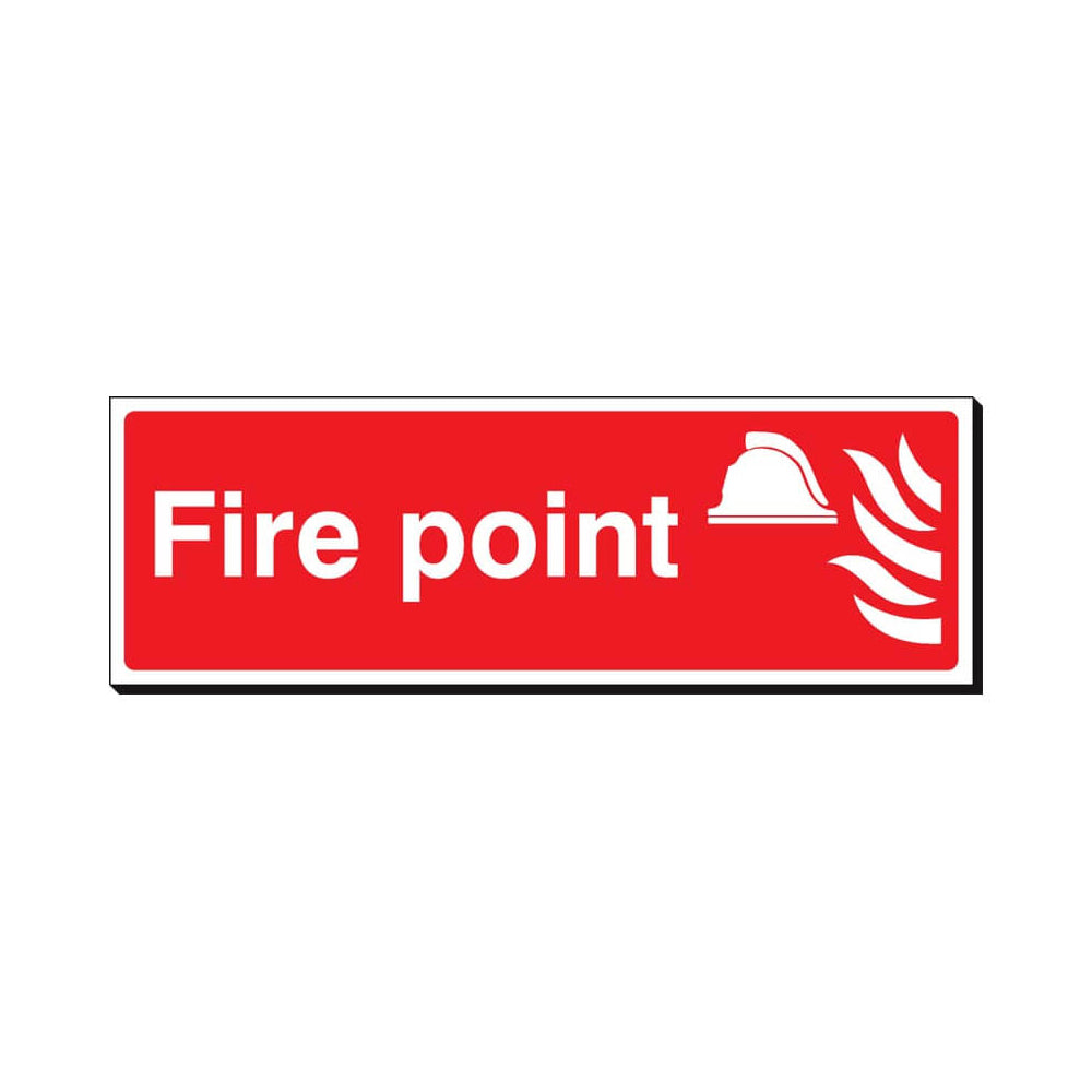 Fire Point Safety Sign 360x120mm Waterproof 3 mm Foamex Board Qty 1