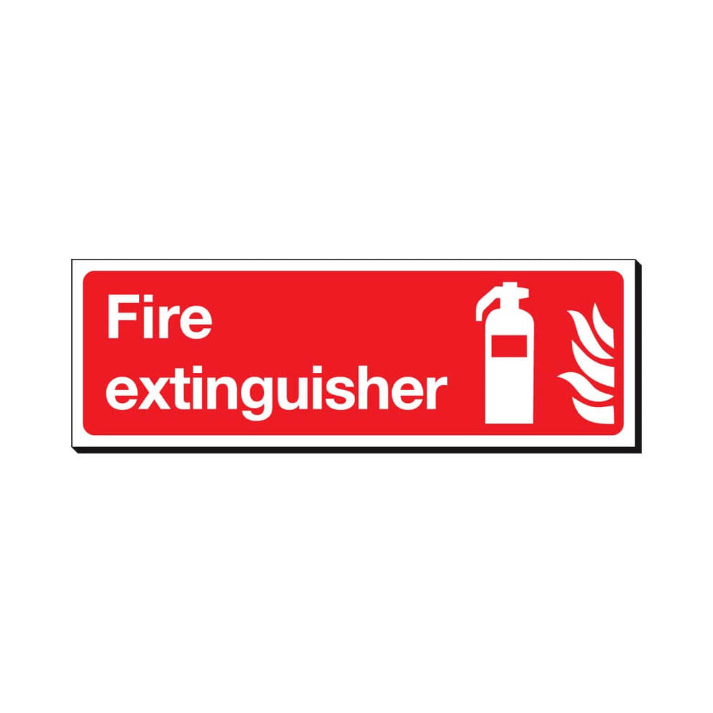 Fire Extinguisher Safety Sign 360x120mm Waterproof 3 mm Foamex Board Qty 1