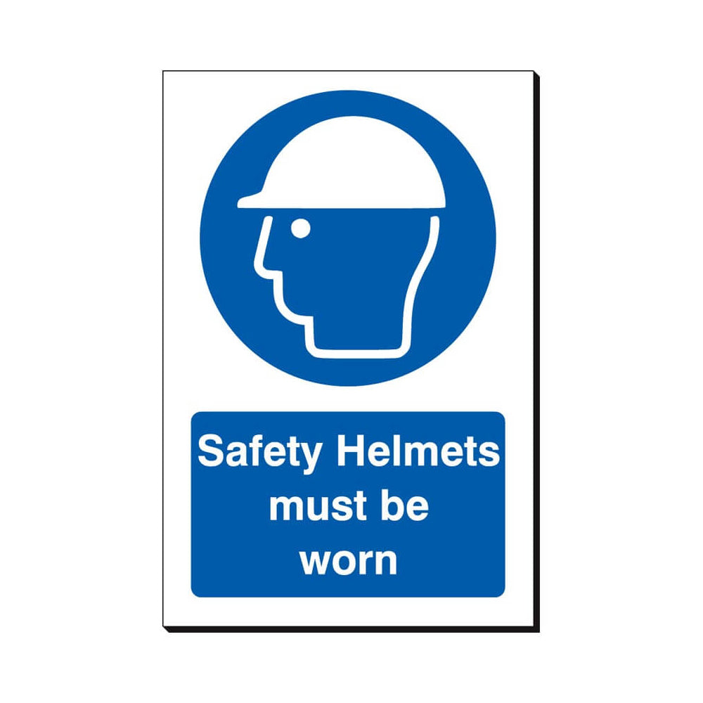 Safety Helmets Must Be Worn Sign 240x360mm Foamex Board Qty 1