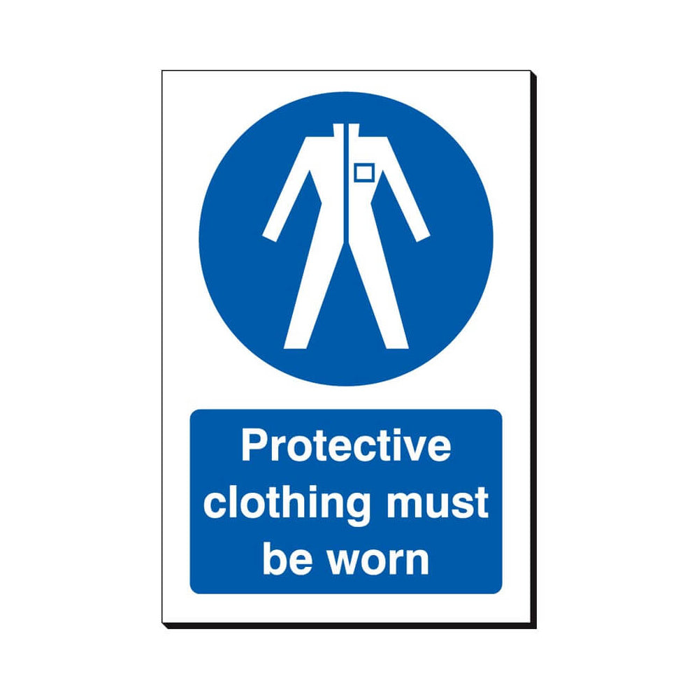 Protective Clothing Must Be Worn Sign 240x360mm Foamex Board Qty 1
