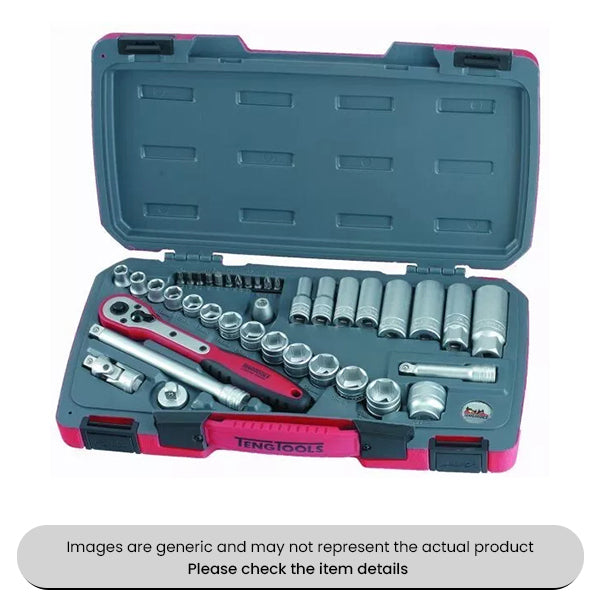 Socket Set 3/8" Drive 39 Piece With Snap Lock & Hinges Pack Qty 1