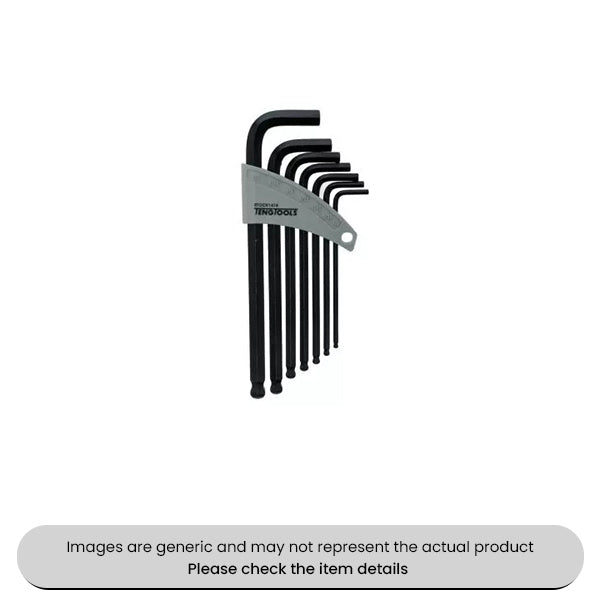 Chrome Vanadium Steel Ball Point Hex Key Set AF 7 Piece Pack Qty 1