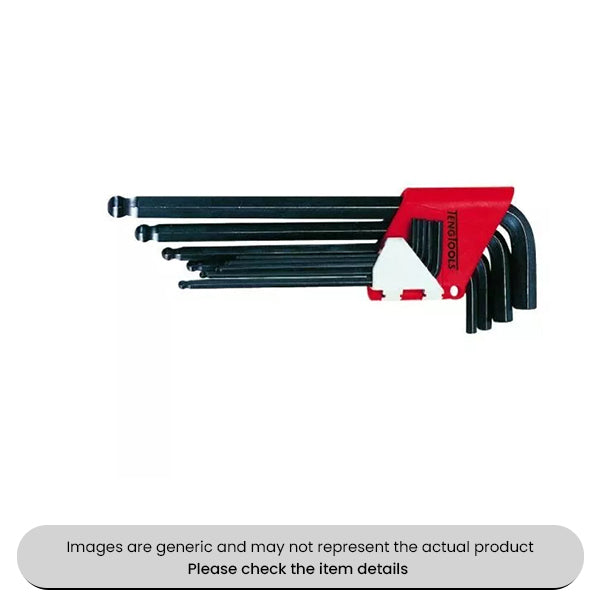 Chrome Vanadium Steel Ball Point Hex Key Set Metric, 9 Piece Pack Qty 1