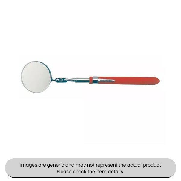 Telescopic Mirror Adjustable Head Pocket Clip 85CM 57mm Pack Qty 1