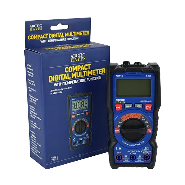 ARCTIC HAYES Digital Multimeter With Temperature Function CATIII 600V Qty 1