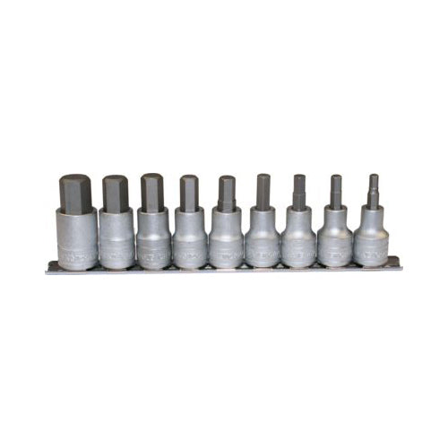 Teng Tools 1/2" Drive Hex Bit Socket Set 9?Piece (5–17mm) Supplied on Rail Qty 1 Set
